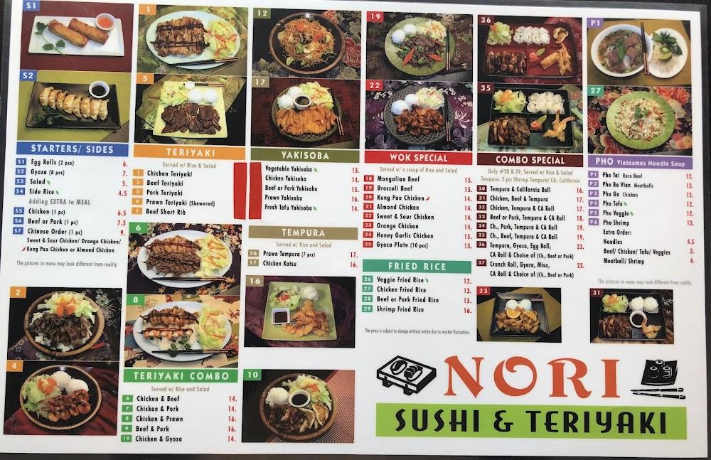 Nori Sushi & Teriyaki Menu image 1